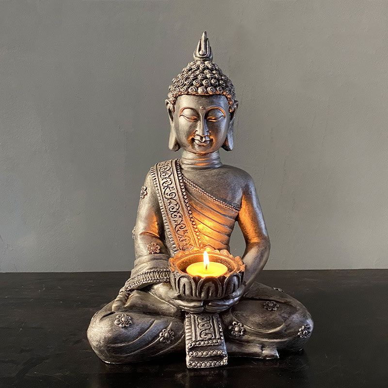 Tibetan Buddha Blessing Candlestick Decoration 19cm