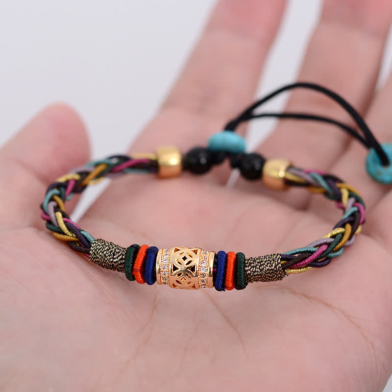 Tibetan Red String Bracelet with Copper Coin | Protection & Luck