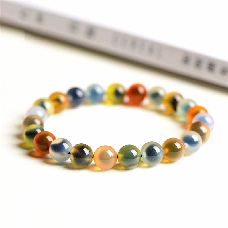 8mm Candy Agate Harmony Bead Agate Bracelet for Strength