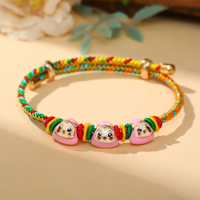 Colorful Rope Zongzi Pattern Luck Bracelet for Adults & Children