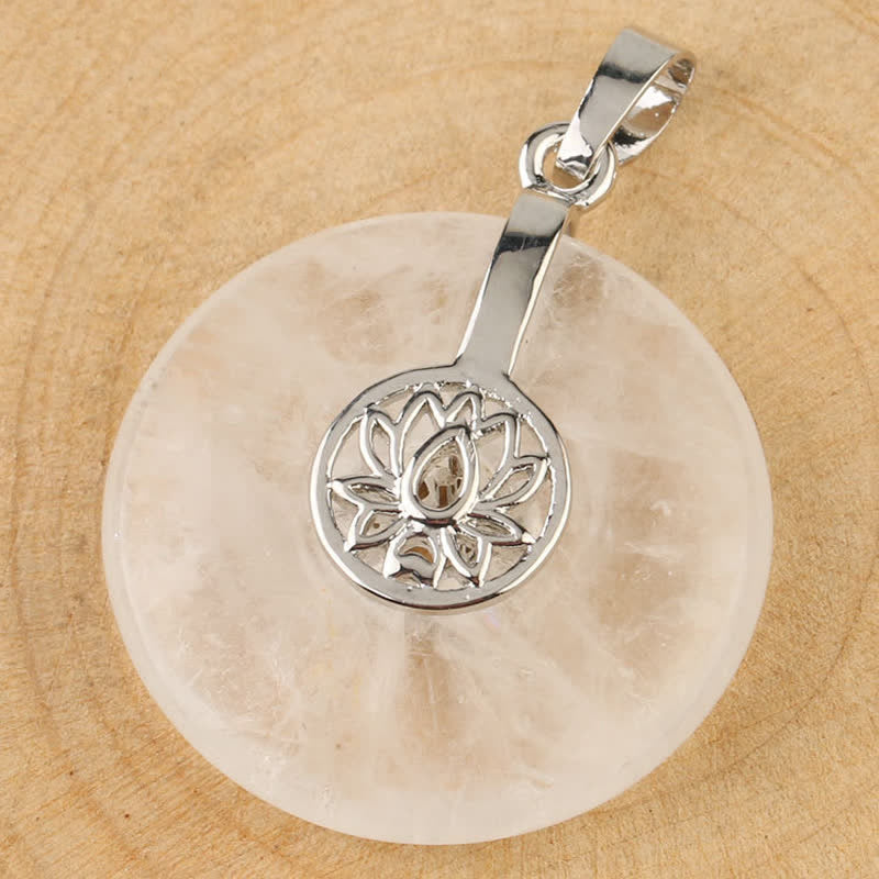 Various Crystal Amethyst Pink Lotus Healing Necklace