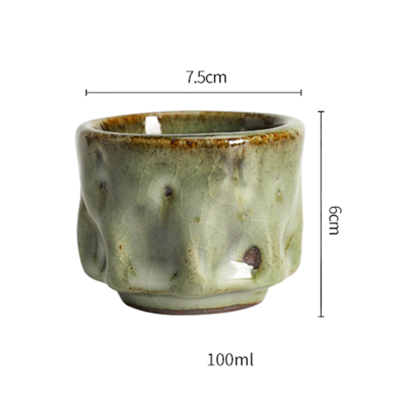Handcrafted Jianzhan Ceramic Teacup 110ml with Cracked Ice Texture