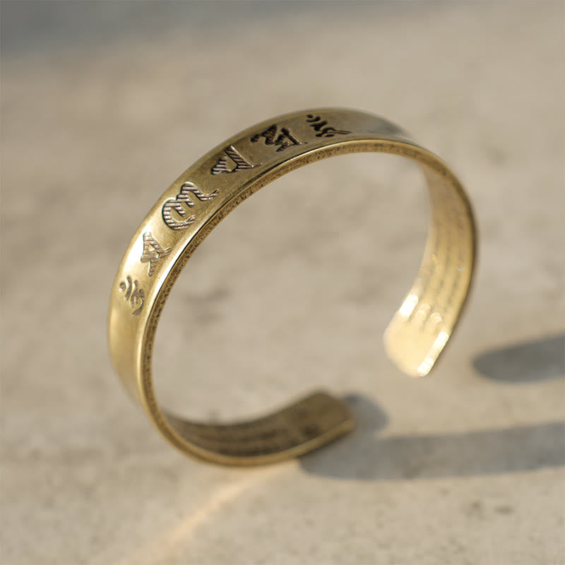 Tibetan Om Mani Padme Hum Brass Mantra Bracelet
