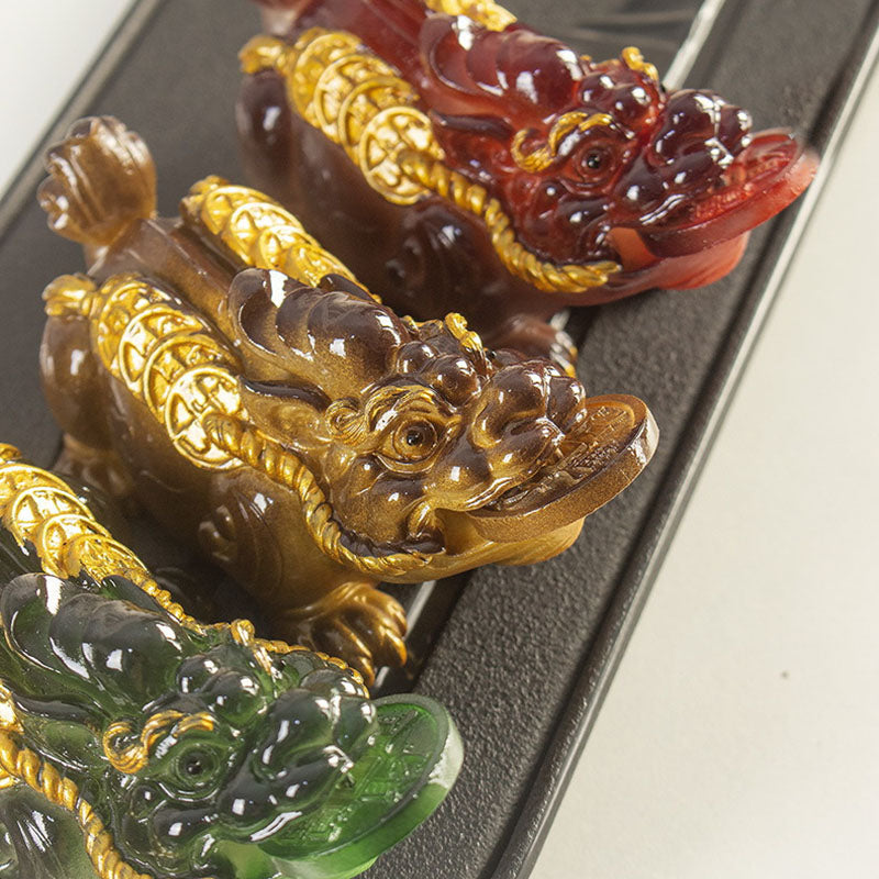 Color Changing Small PiXiu Resin Wealth Figurine 11cm