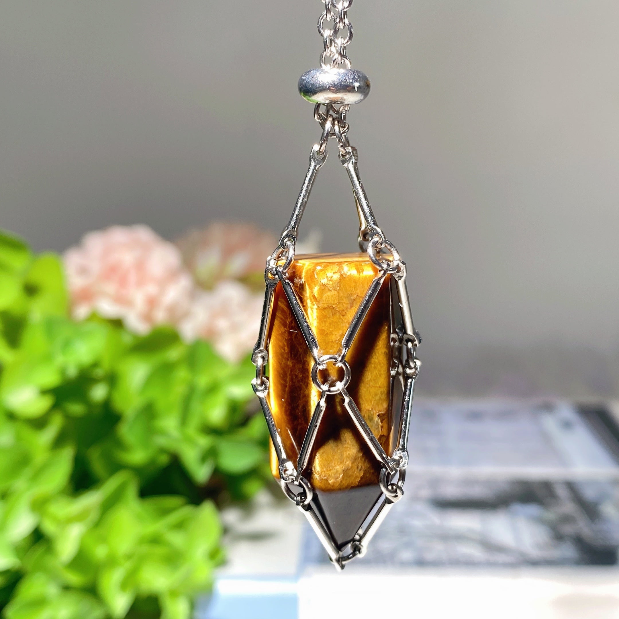 34cm Golden & Silver Web Design Spiritual Necklace