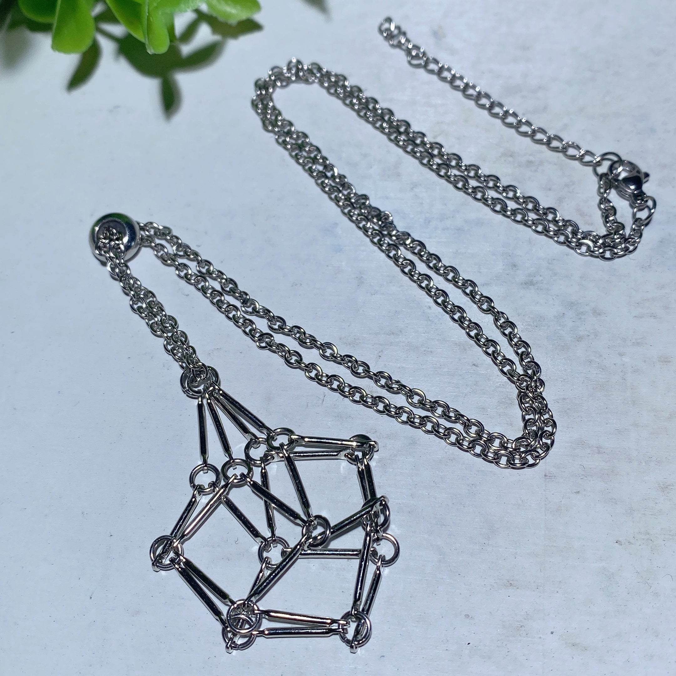 34cm Golden & Silver Web Design Spiritual Necklace