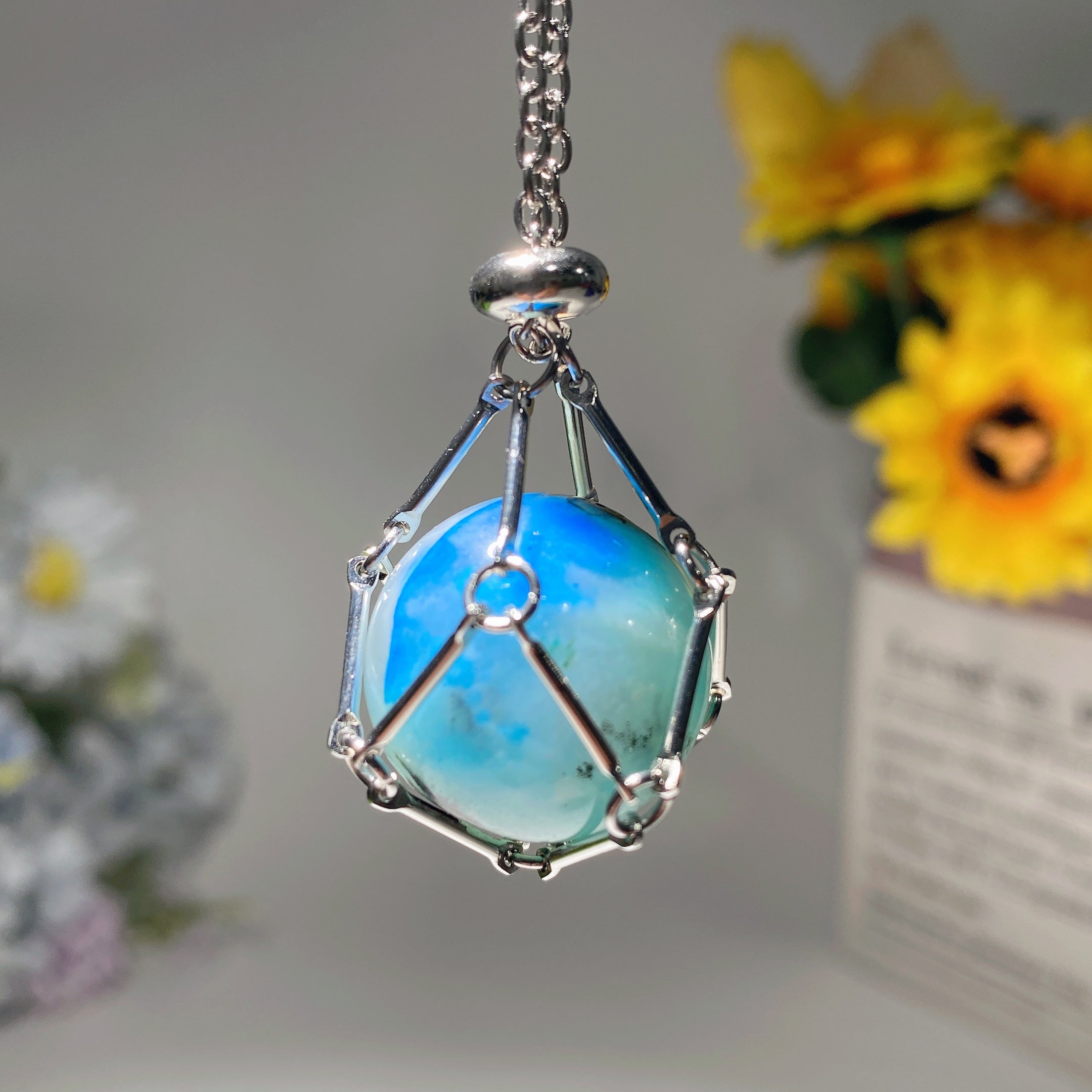 34cm Golden & Silver Web Design Spiritual Necklace