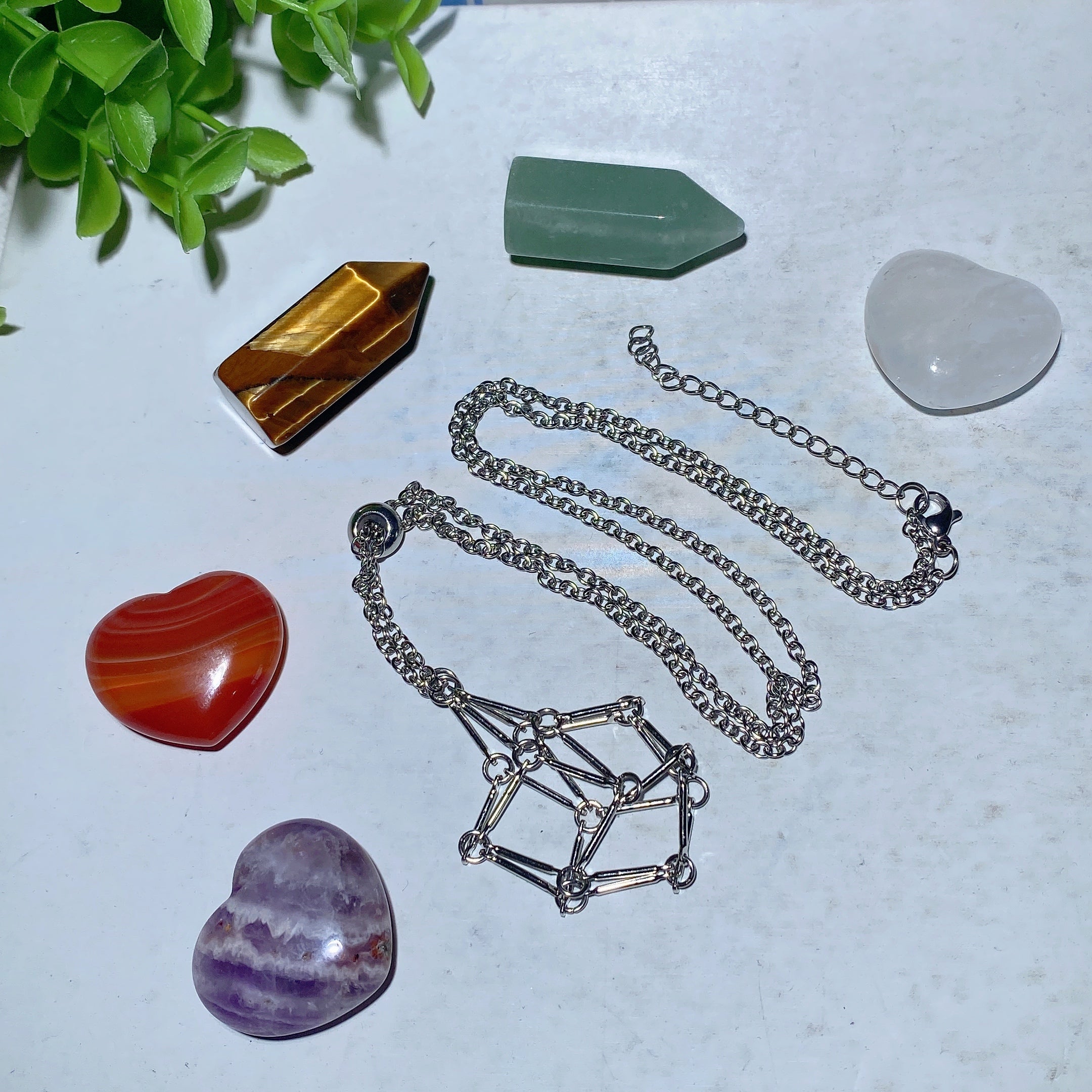 34cm Golden & Silver Web Design Spiritual Necklace