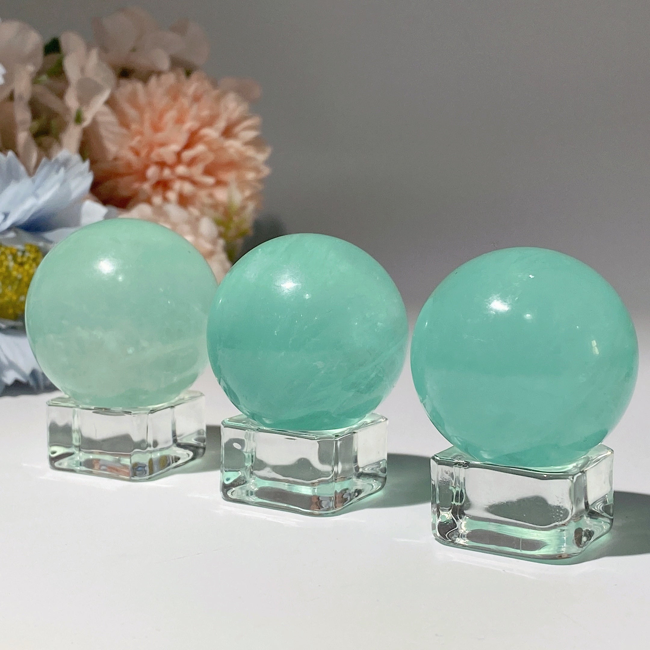 35-40mm Green Fluorite Crystal Sphere for Healing