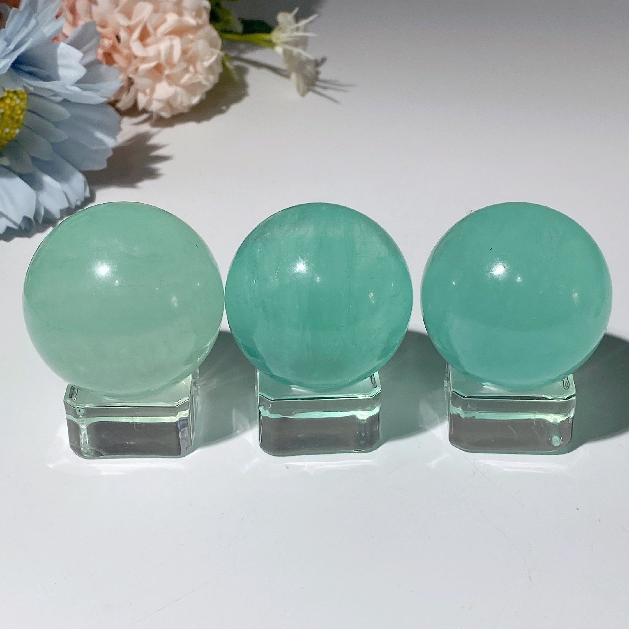 35-40mm Green Fluorite Crystal Sphere for Healing