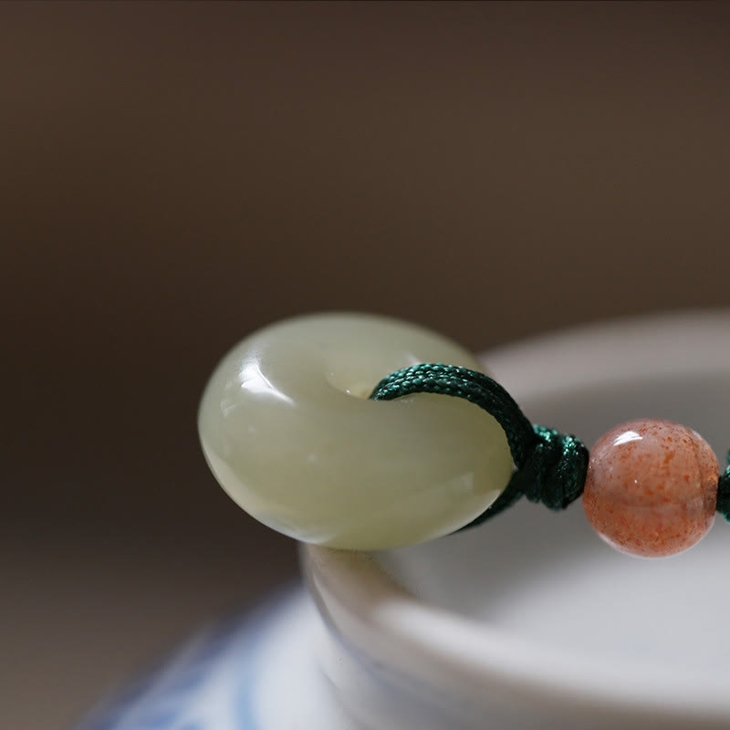 Natural Jade Peace Buckle & Lotus Necklace | Abundance Energy