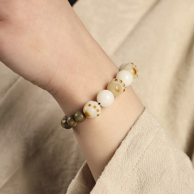 Green Sandalwood & Bodhi Seed Unisex Healing Bracelet 8mm Beads