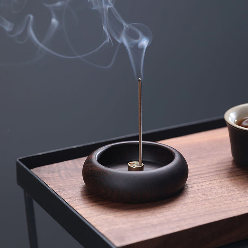 Mini Ebony Wood Meditation Incense Burner 6.6cm