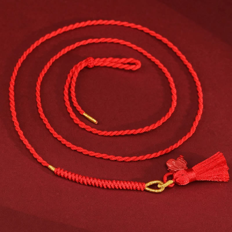 Cinnabar Dragon Protection Belly Chain Red String 2.5mm