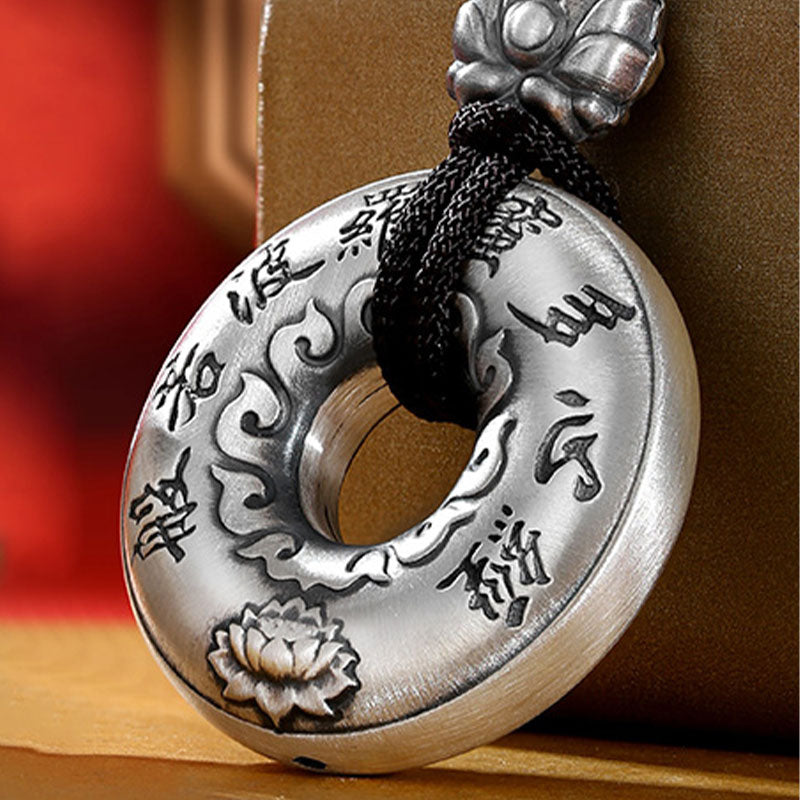 Lotus Necklace 999 Sterling Silver Peace Buckle Pendant