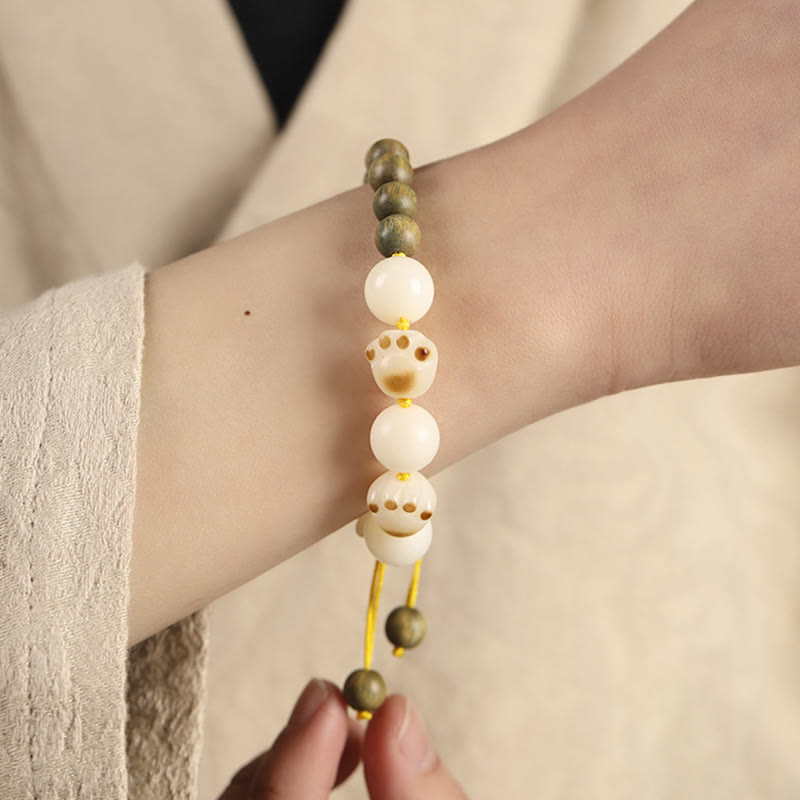 Green Sandalwood & Bodhi Seed Unisex Healing Bracelet 8mm Beads