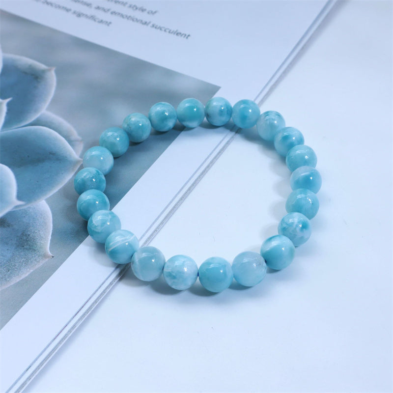 Larimar Wisdom Confidence Bracelet 8mm Natural Stone