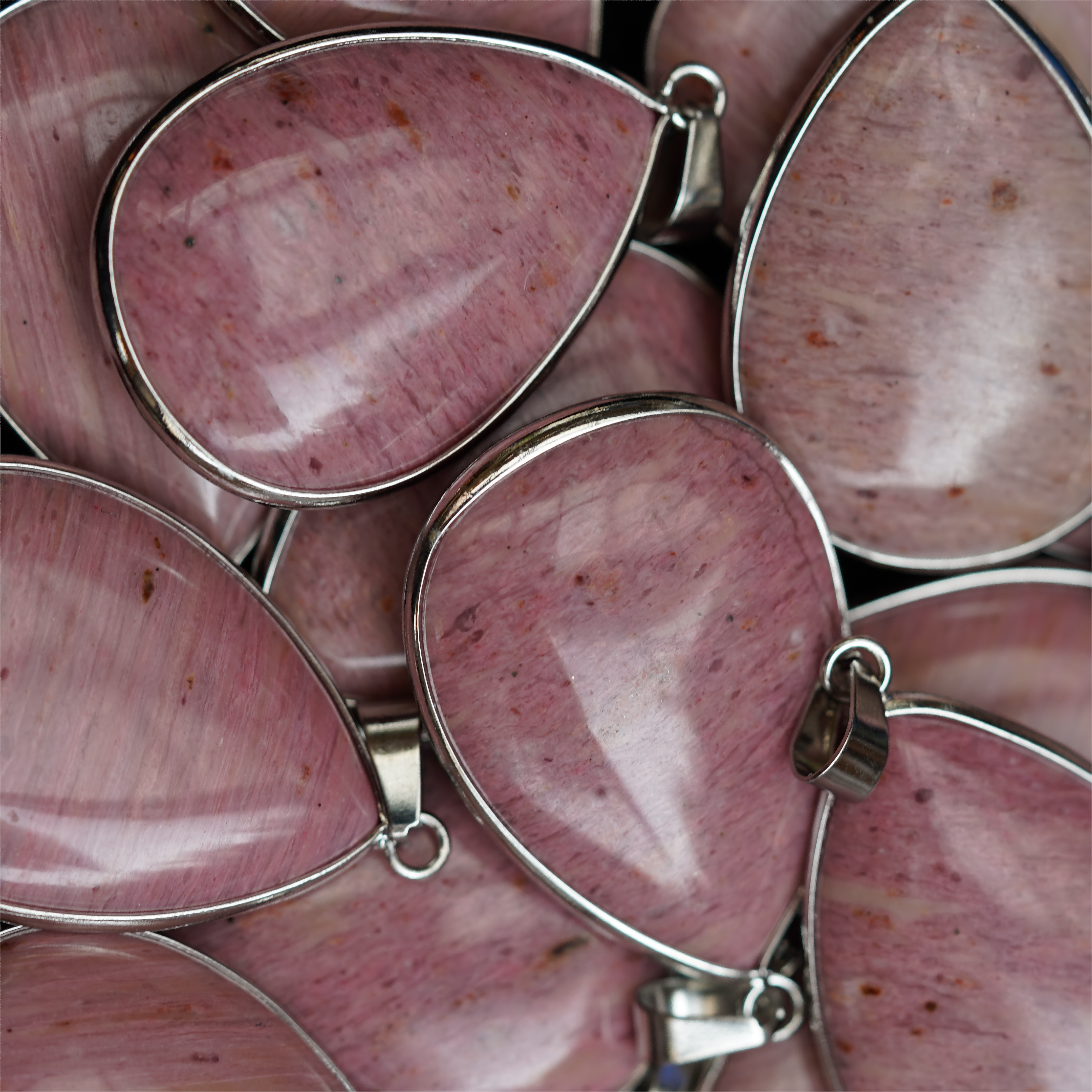 35mm Mixed Crystal Teardrop Pendant with Gold or Silver Trim