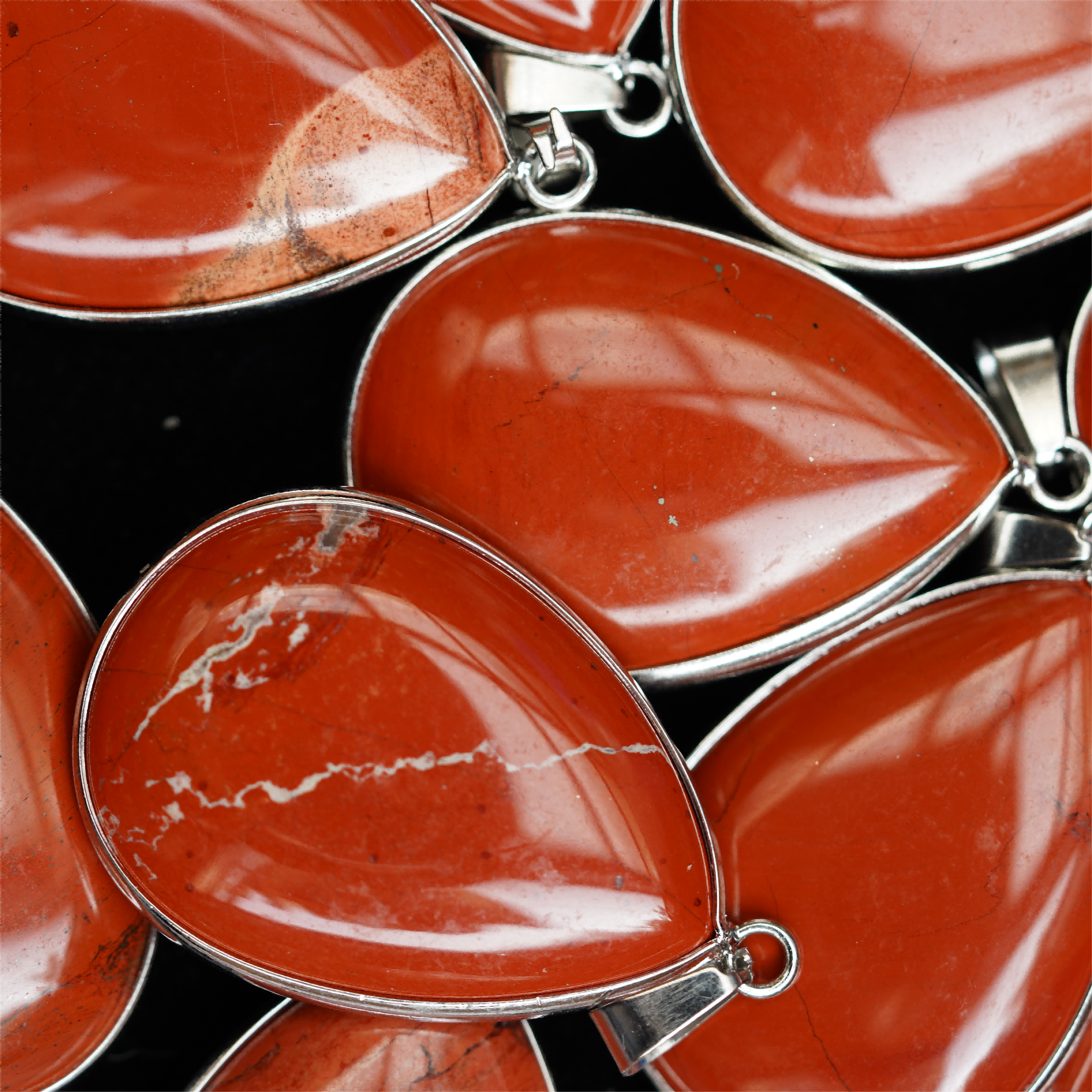 35mm Mixed Crystal Teardrop Pendant with Gold or Silver Trim