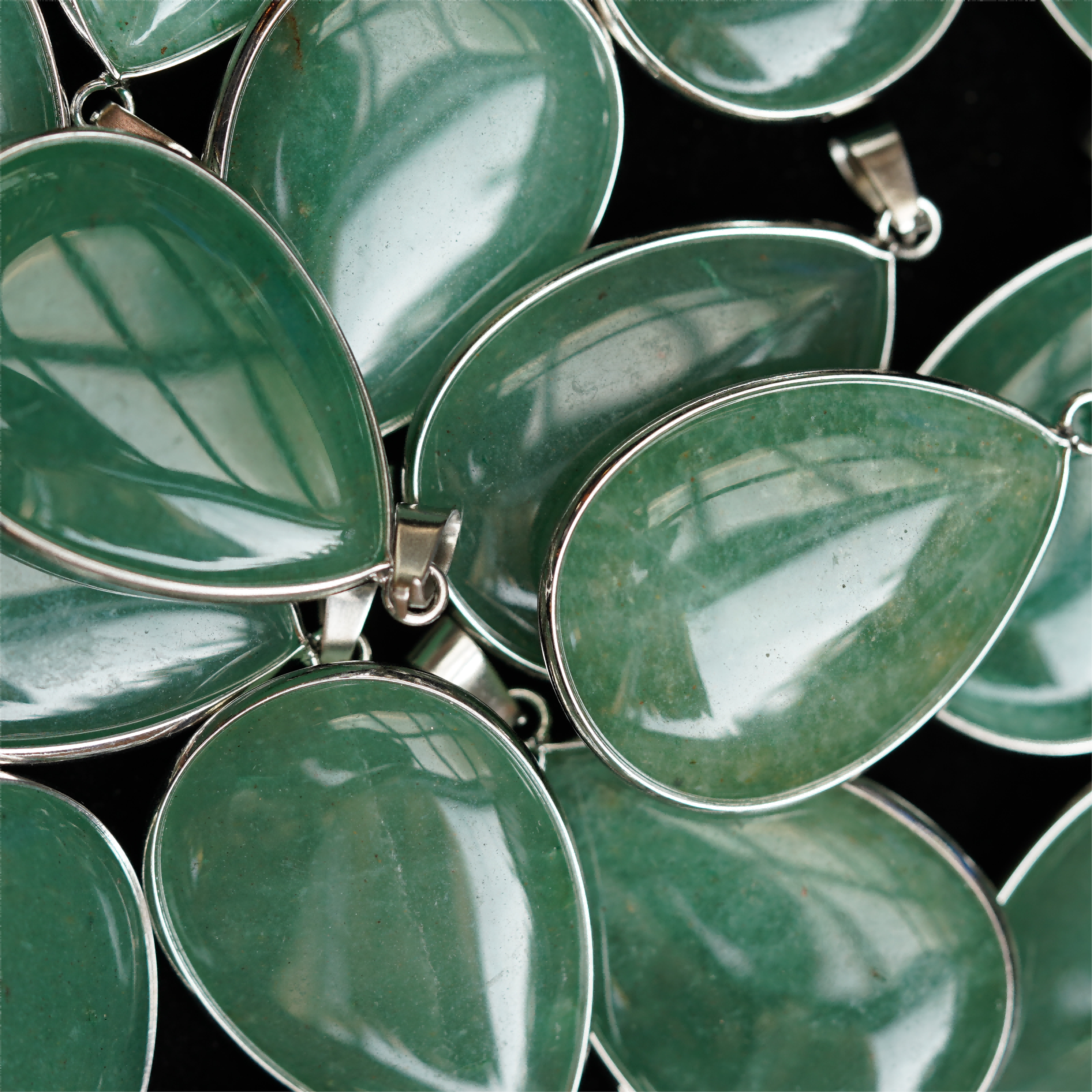 35mm Mixed Crystal Teardrop Pendant with Gold or Silver Trim