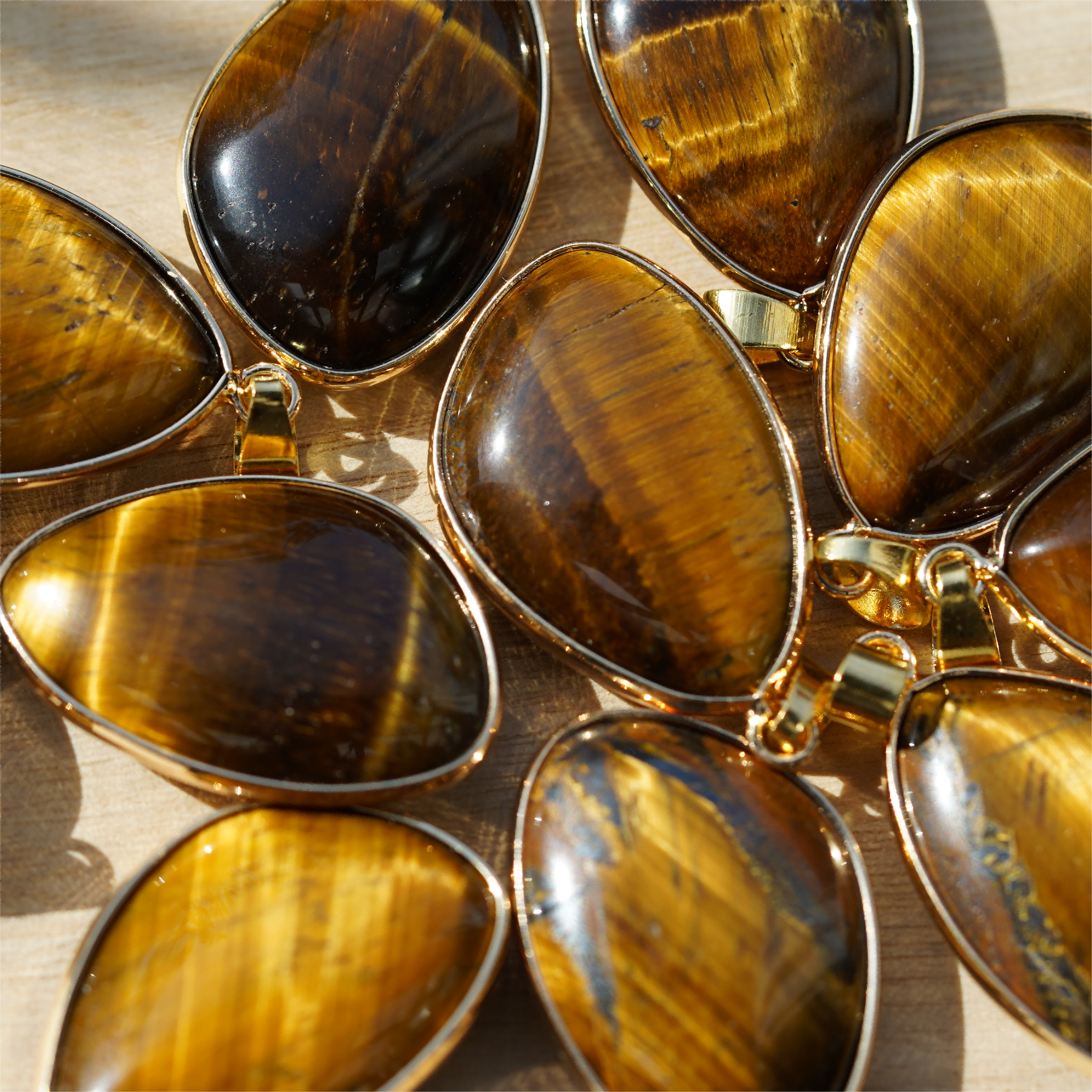 35mm Teardrop Mixed Crystal Pendant with Gold & Silver Trim