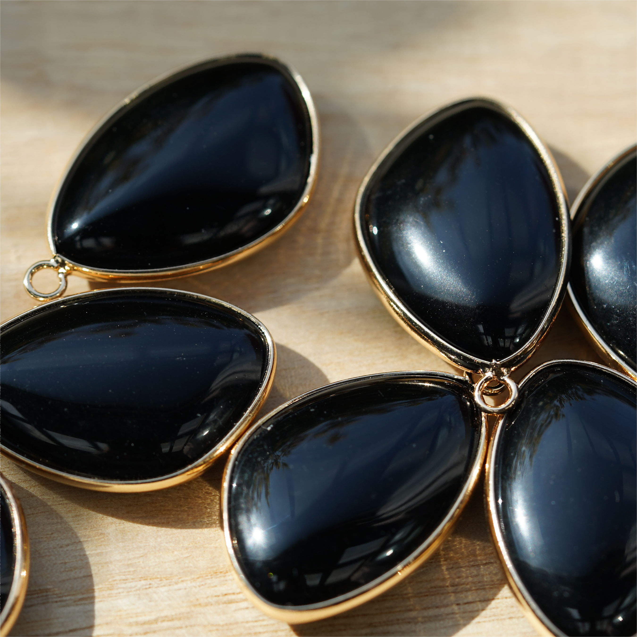 35mm Teardrop Mixed Crystal Pendant with Gold & Silver Trim