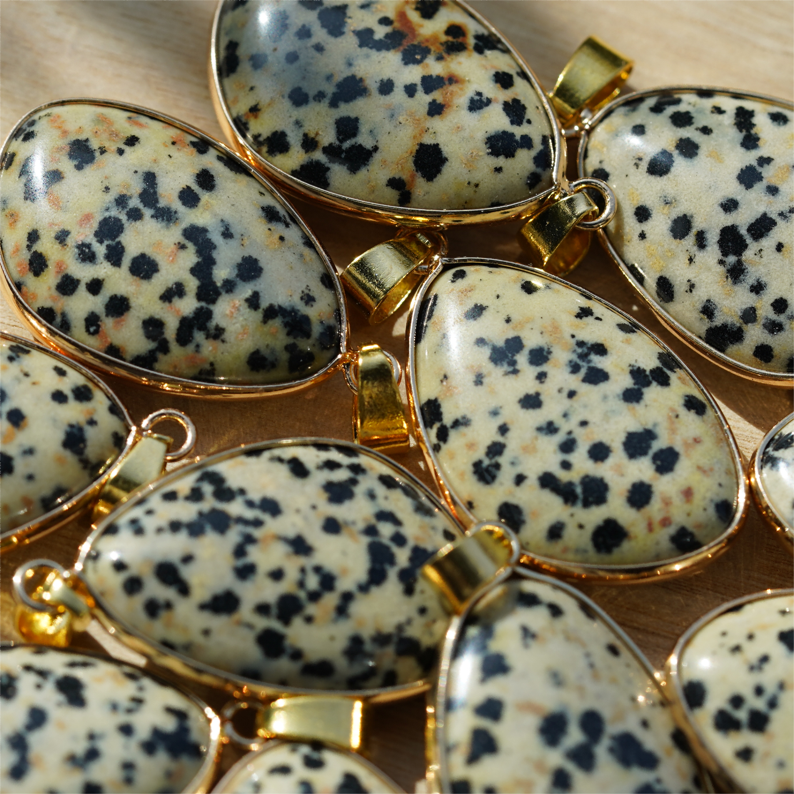 35mm Teardrop Mixed Crystal Pendant with Gold & Silver Trim