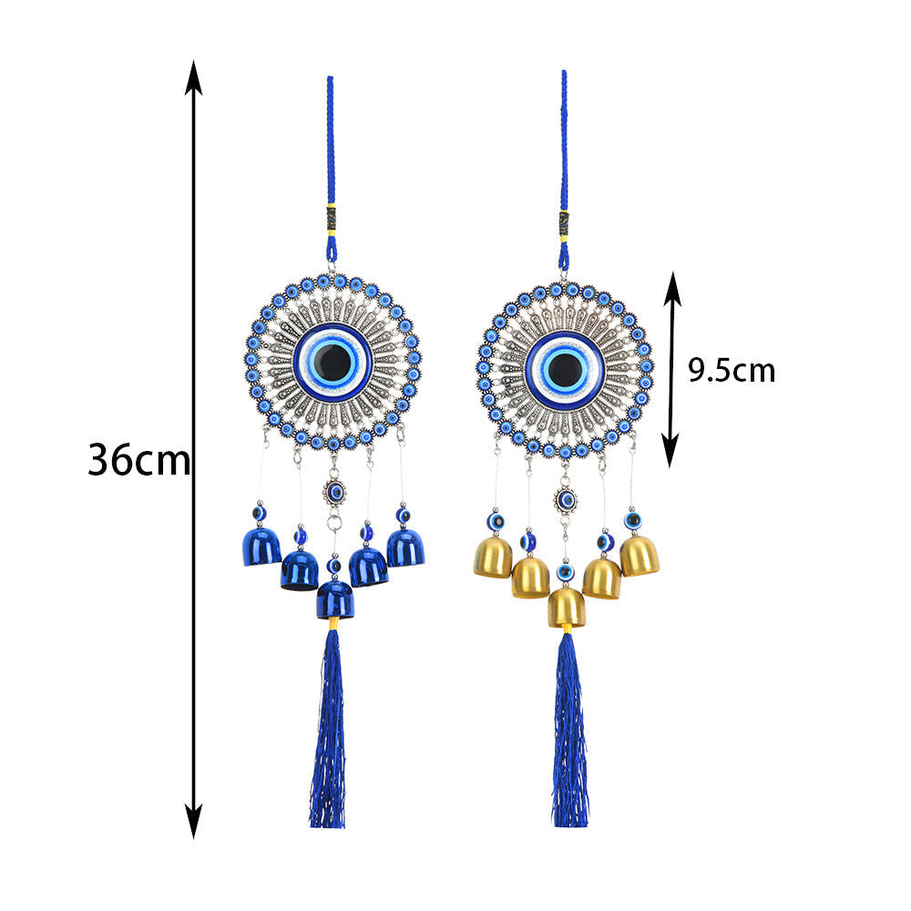 36-38cm Evil Eye Hanging Ornament with Bells for Protection