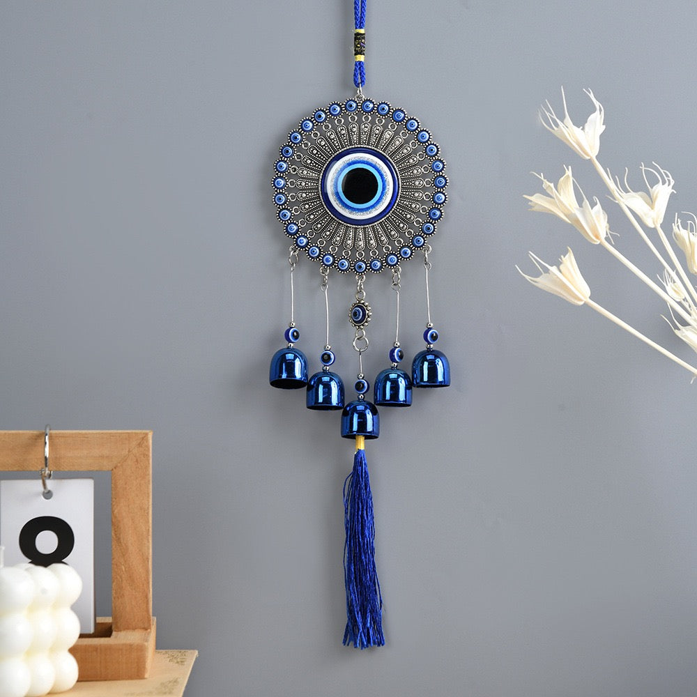 36-38cm Evil Eye Hanging Ornament with Bells for Protection
