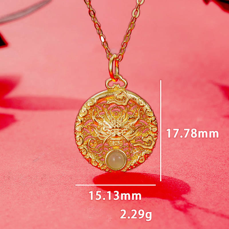 Hetian Jade Dragon Protection Necklace | Strength & Success