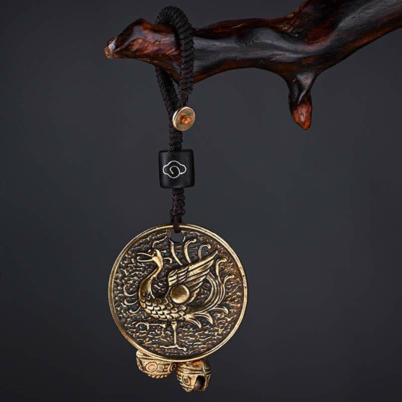 Copper Four Symbols Keychain with Azure Dragon & Mythical Creatures