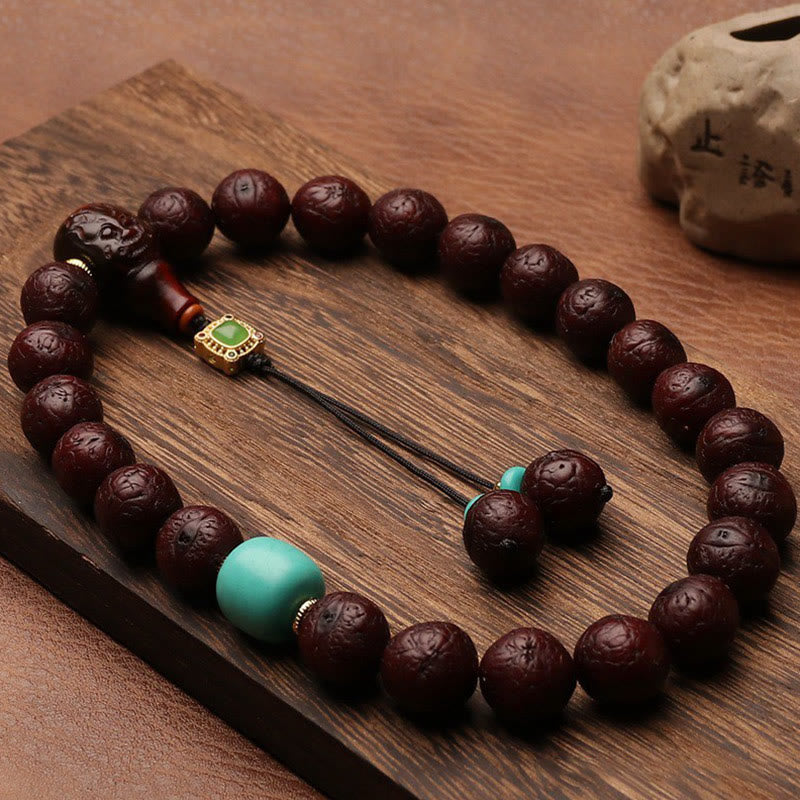Unisex Bodhi Seed Tibetan Wrist Mala | Luck & Wealth Charm