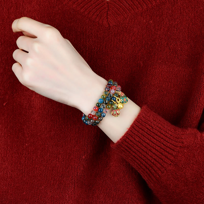 Candy Agate Triple Wrap Bracelet | Family Strength & Blessings