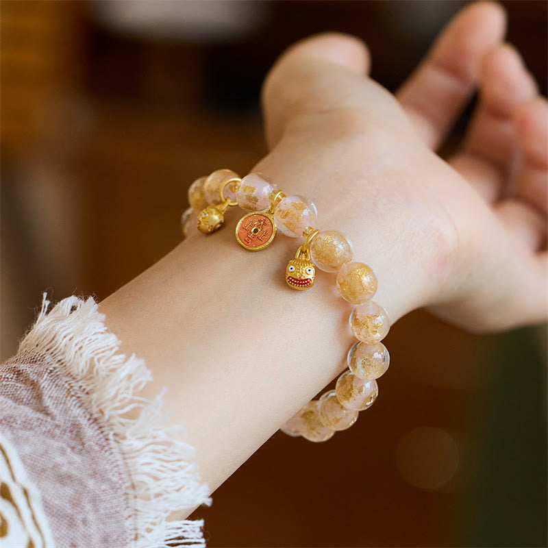 10mm Liuli Glass Fortune Bracelet For Good Luck Charm