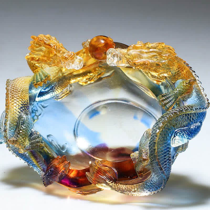 Handmade Liuli Feng Shui Dragon Statue Small & Medium