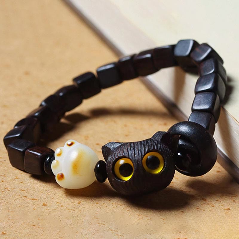 Ebony Wood Bracelet 8mm Beads for Balance and Calm