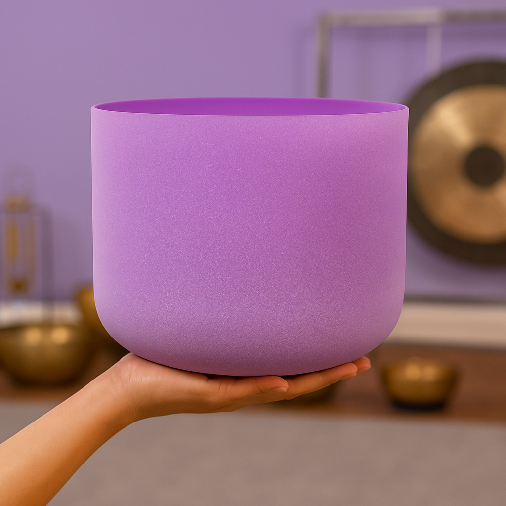 Purple B Note Crown Chakra Crystal Singing Bowl