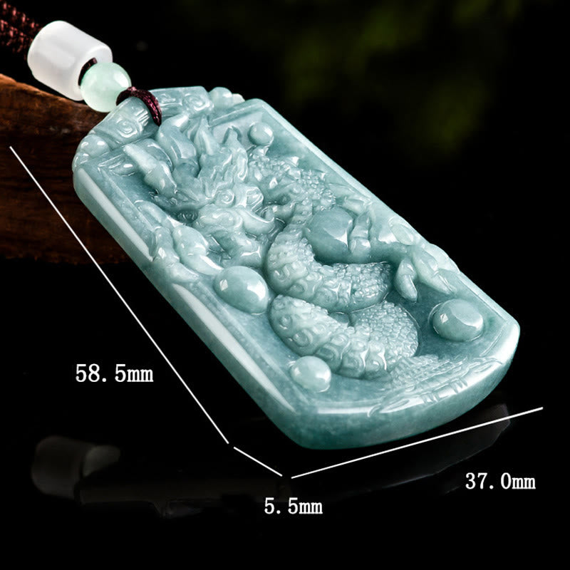 Unique Jade Dragon Necklace Protection & Success