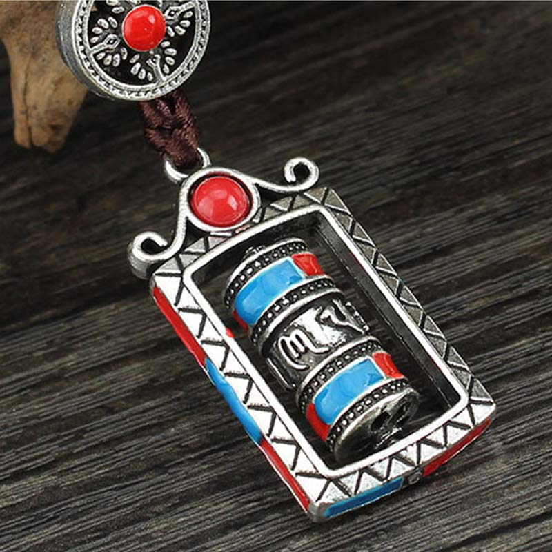 Om Mani Padme Hum Prayer Wheel Keychain | Spiritual Decoration