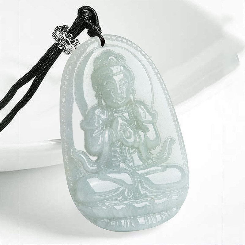 Chinese Zodiac Jade Necklace with Wealth Buddha Pendant