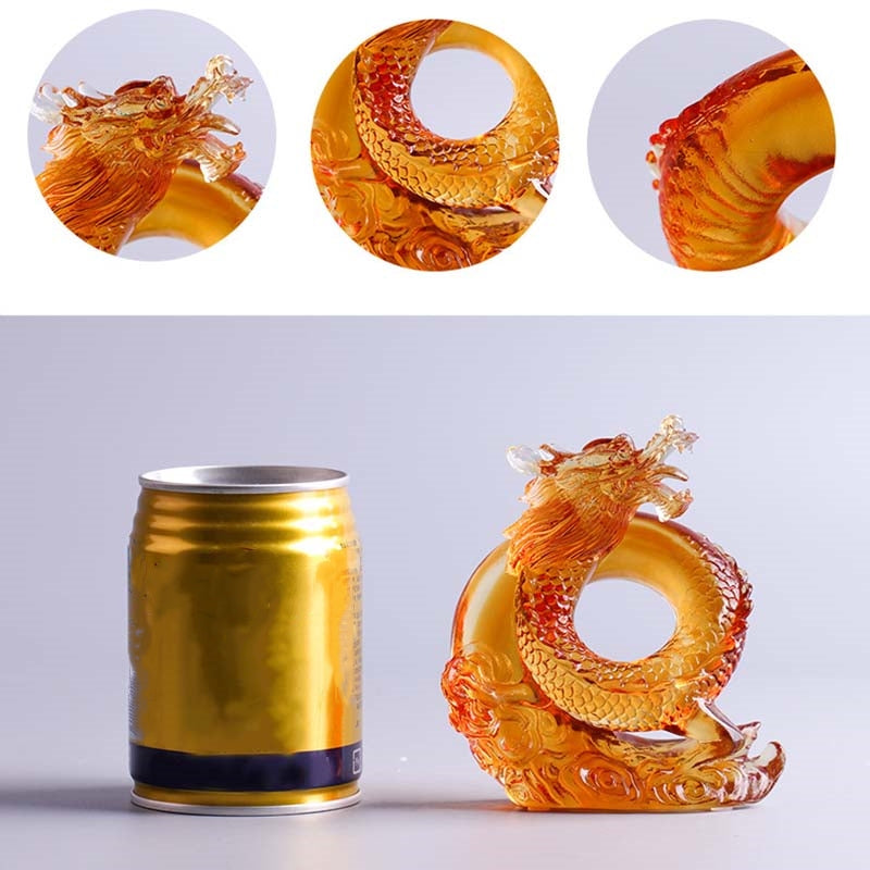 Liuli Dragon Feng Shui Art Piece for Protection & Power