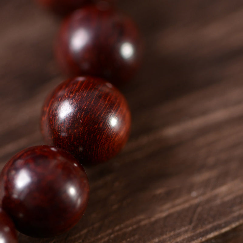 10mm Small Leaf Red Sandalwood Om Mani Padme Hum Protection Bracelet