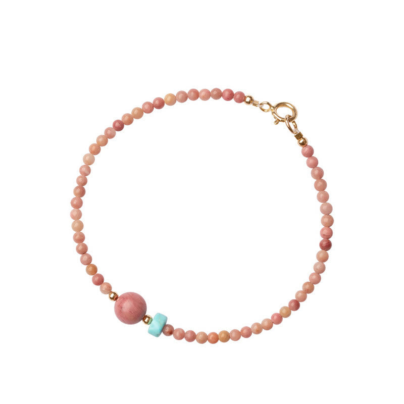 14K Gold Plated Rhodonite Loving Energy Chain Bracelet