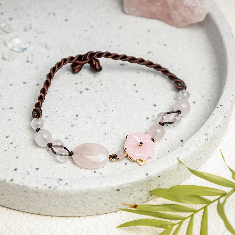 Pink Crystal Spiritual Anklet for Self-Love & Soothing