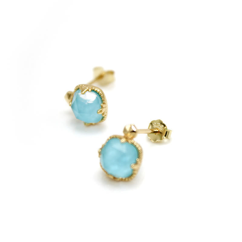 925 Sterling Silver Gold Plated Turquoise Protection Jewelry Set