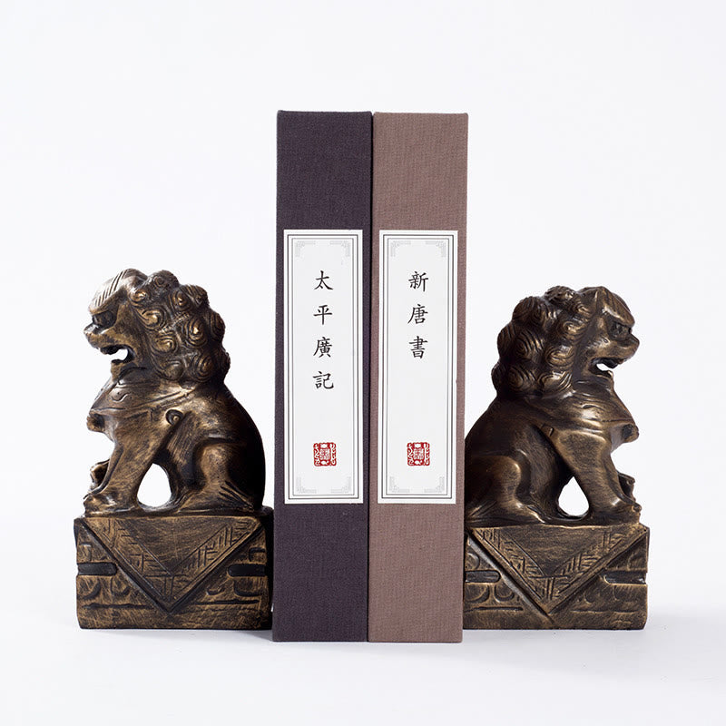 2Pcs Resin Lion Statue for Courage Strength | Spiritual Figurines