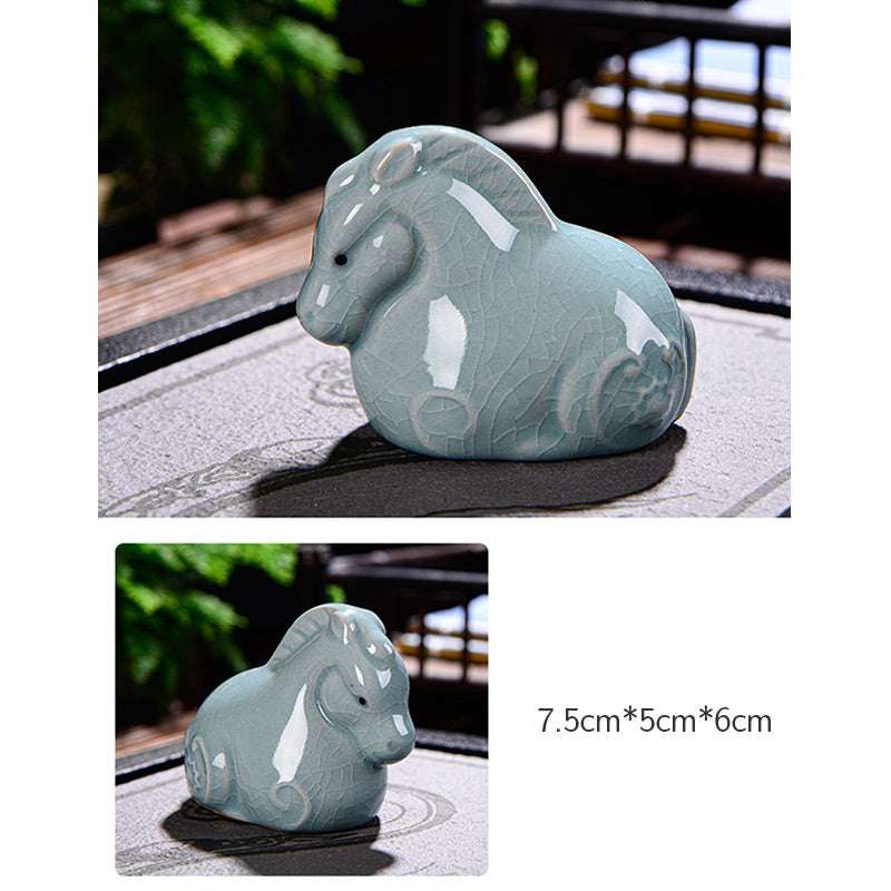 Chinese Zodiac Ceramic Tea Pet for Wealth & Prosperity