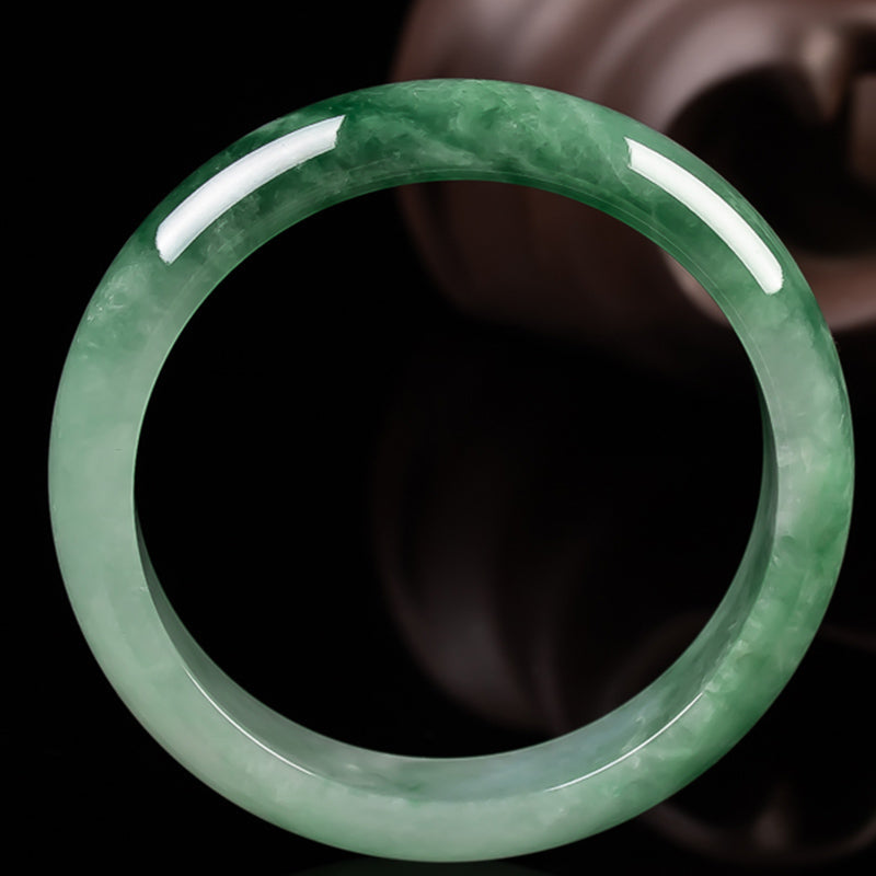 55mm Natural Jade Fortune Blessing Bangle Bracelet