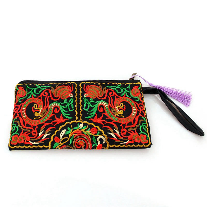 Dragon Butterfly Spiritual Cosmos Flower Wallet 14x25cm