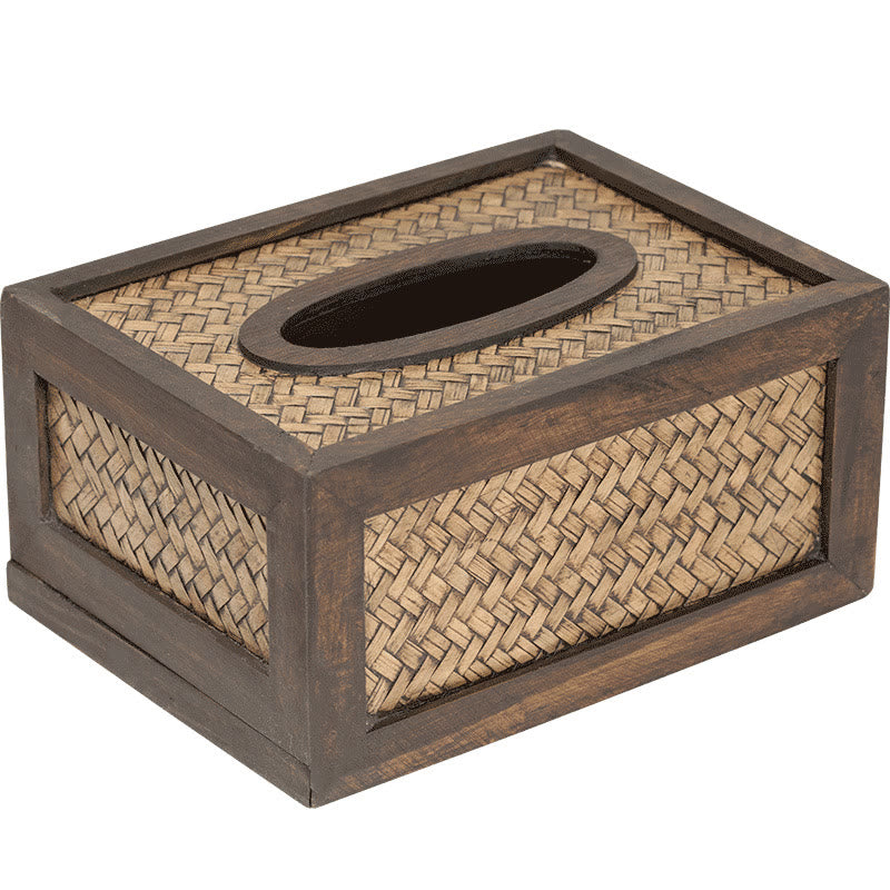 Handmade Bamboo Wooden Tissue Box for Zen Decor